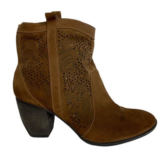 Esdra Leather Cut Out Heeled Ankle Booties Size 39 or US Size 10 Brazili Boho - Picture 11 of 11